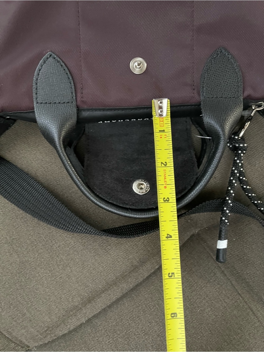 LONGCHAMP Burgundy Le Pliage XS Crossbody Mini Tote - Picture 15 of 17